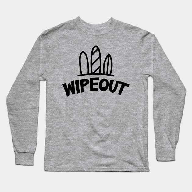 wipeout three surf boards in the beach sand summer surfing time Long Sleeve T-Shirt by ActivLife